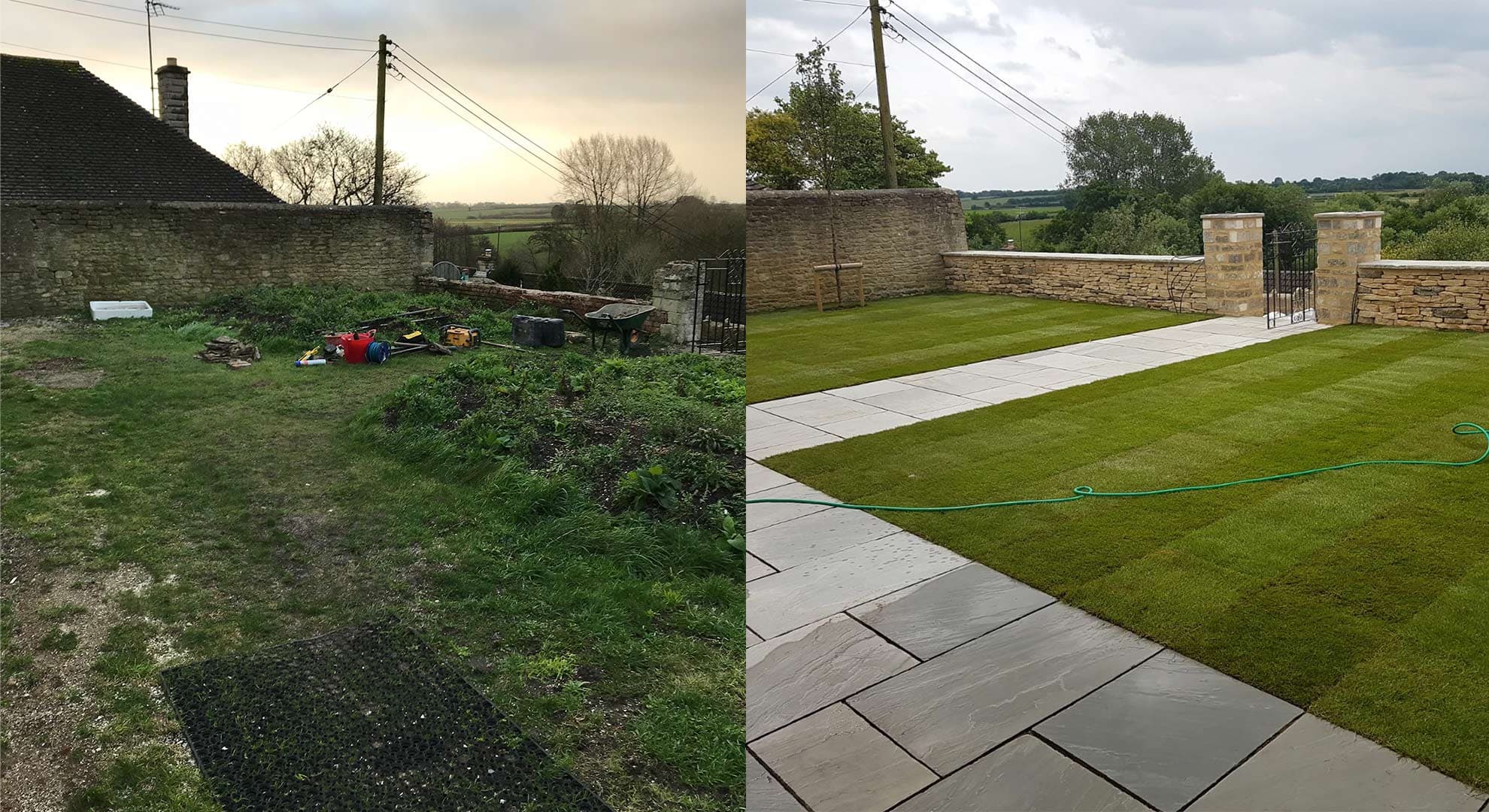 Before and after gardening comparison