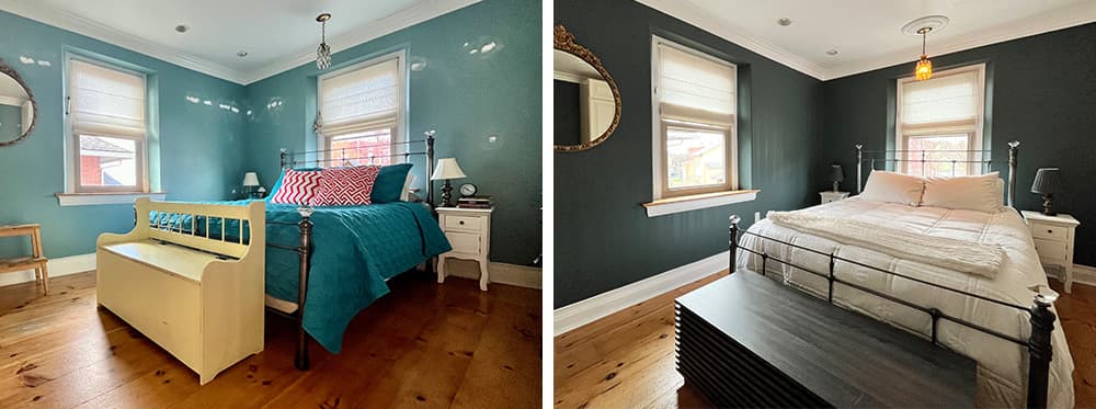 Painting before and after comparison