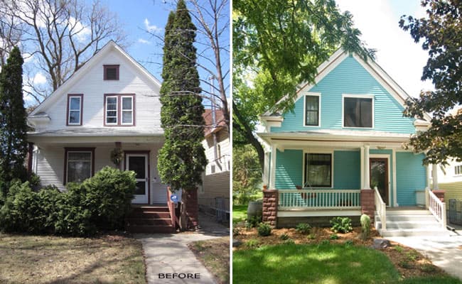 Property maintenance before and after comparison